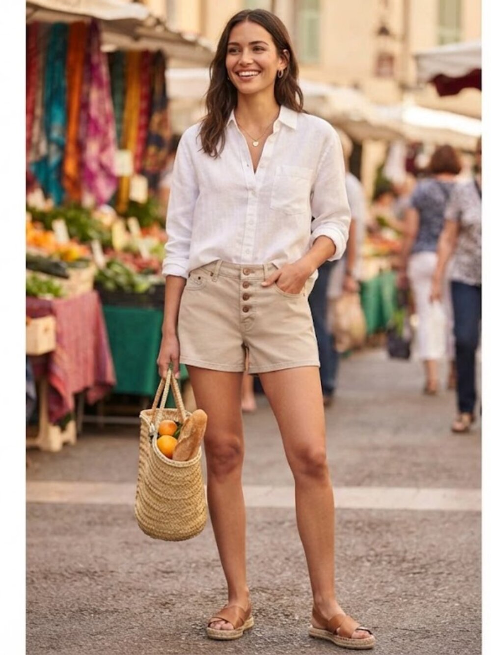 Express Women’s Beige Shorts Sz 3/4